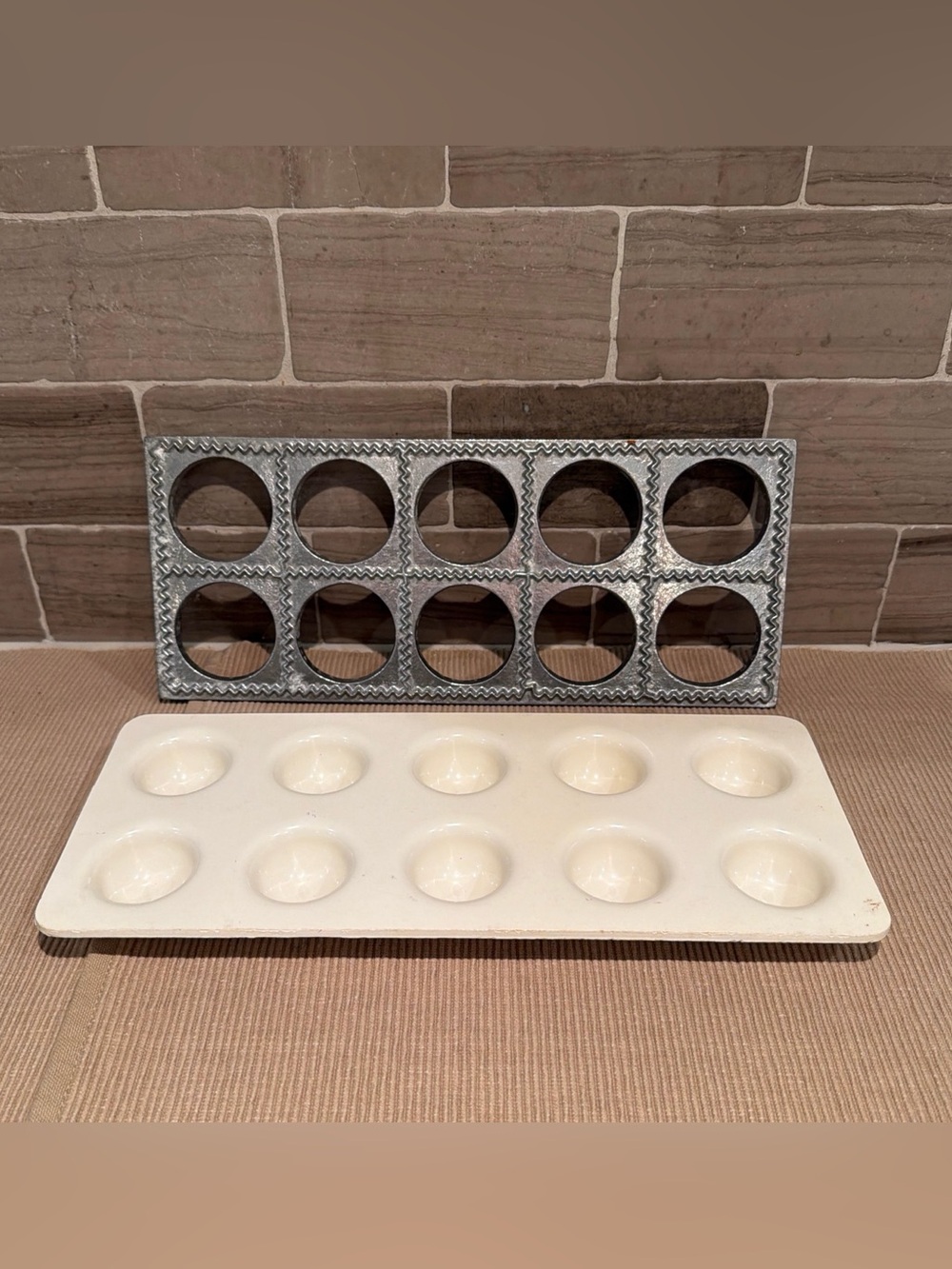 Vintage Vitantonio No. 510 Aluminum 10-Hole Ravioli Maker Press Mold USA